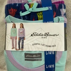 Kids - Eddie Bauer Girls Pajama Set - Light Blue and Lavender - 14-16y